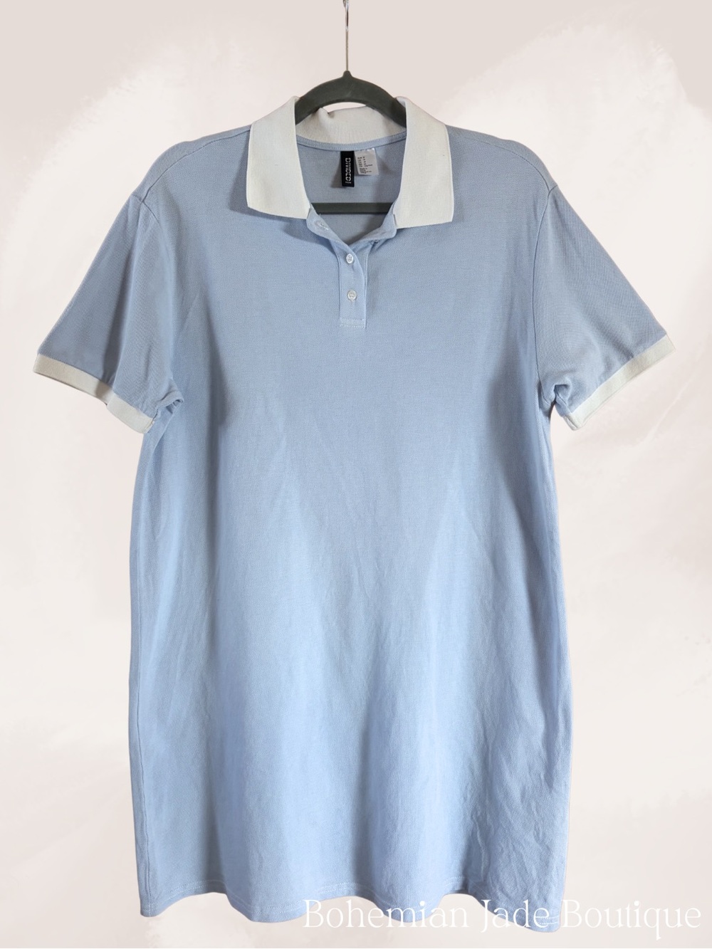 H&M Divided Light Blue Polo Dress Women’s Medium Short Sleeve